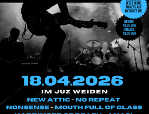 Weiden tobt! 2026 – Nachwuchsbandcontest im JUZ Weiden